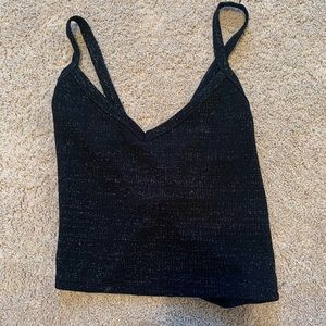 Sparkly Black Crop Top